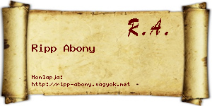 Ripp Abony névjegykártya